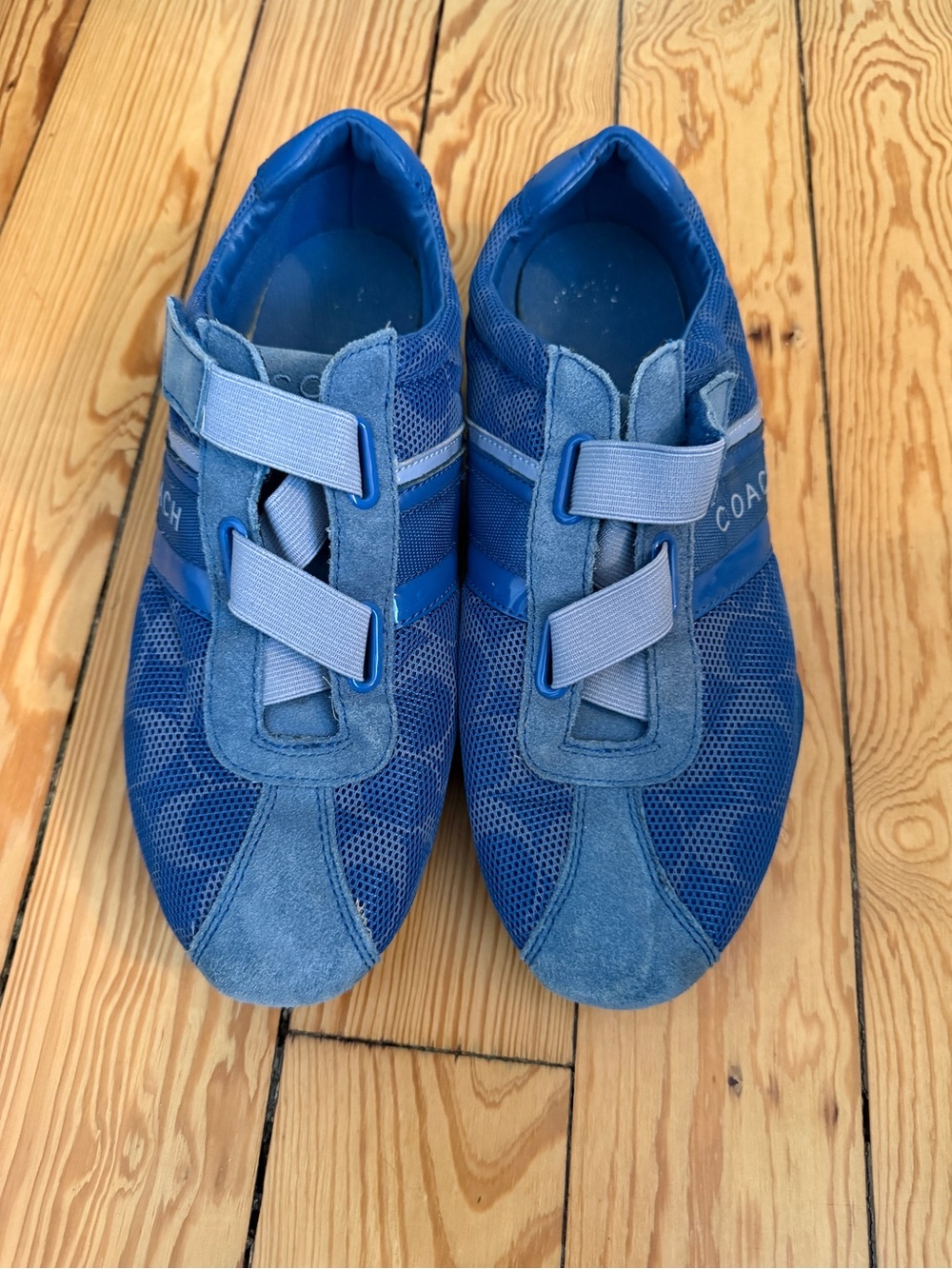 Coach Men's Blue Velcro Sneakers